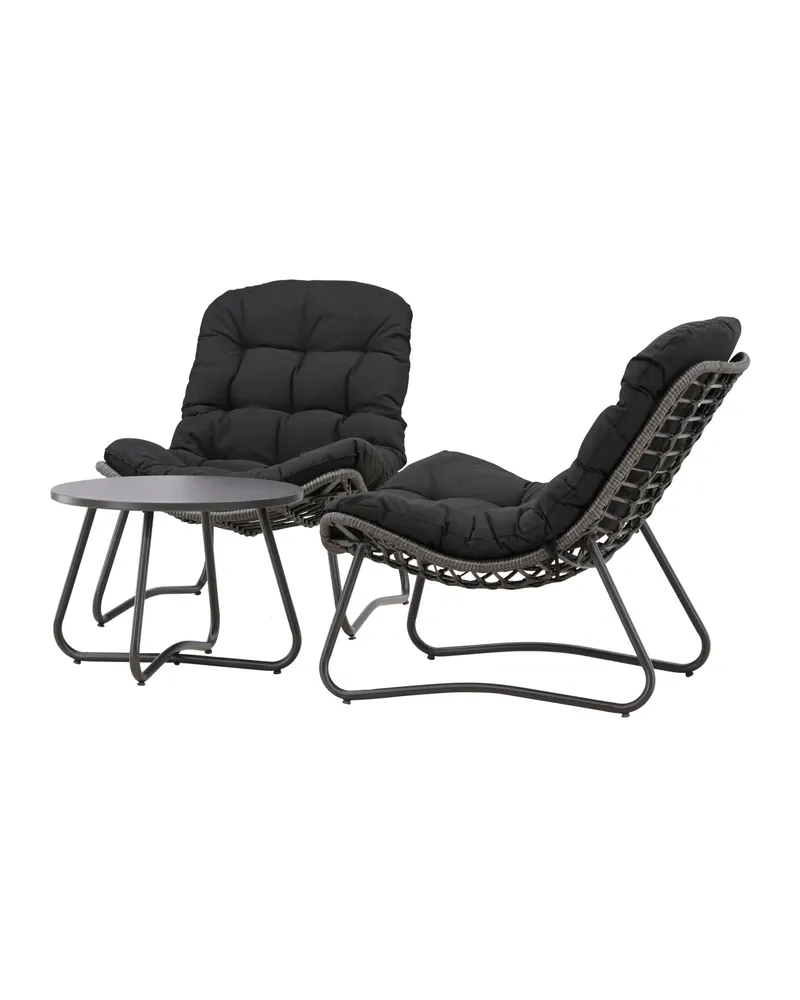 Cala Gartenlounge mit zwei Loungesesseln und rundem Tisch, Ansicht 3