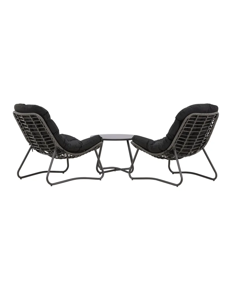 Cala Gartenlounge mit zwei Loungesesseln und rundem Tisch, Ansicht 4