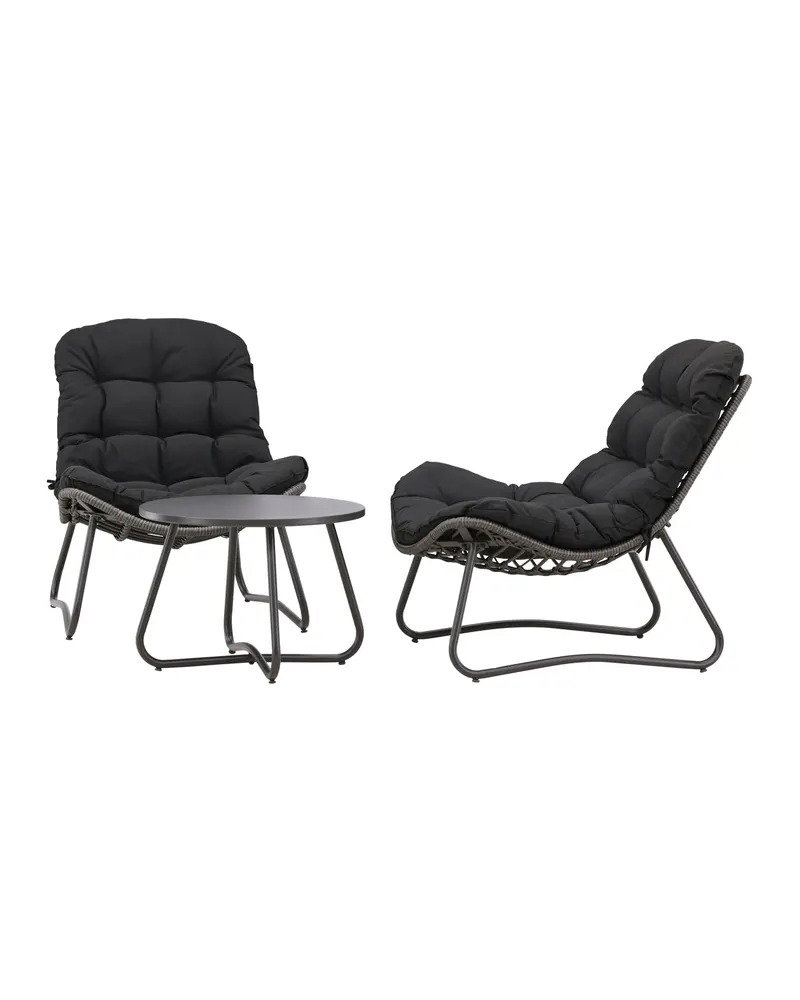 Cala Gartenlounge mit zwei Loungesesseln und rundem Tisch, Ansicht 6
