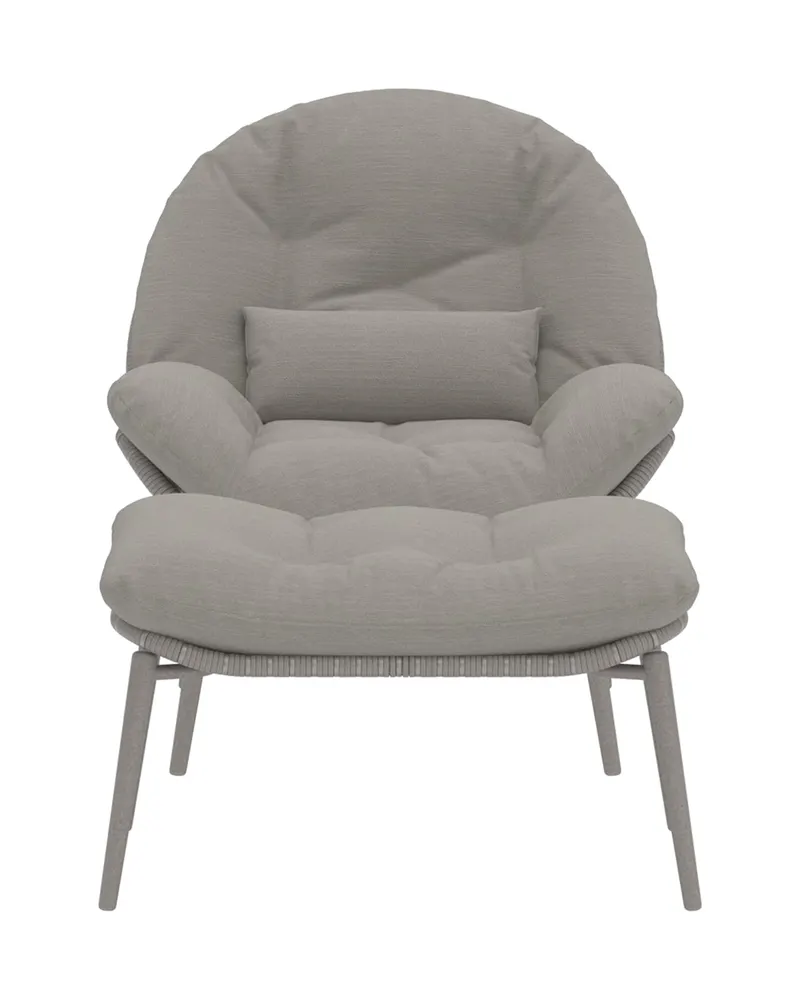 Cala Outdoor-Loungesessel mit Hocker, Ansicht 2