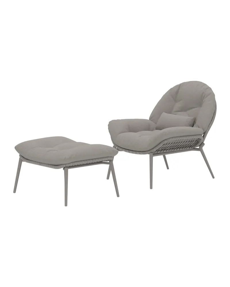 Cala Outdoor-Loungesessel mit Hocker, Ansicht 3