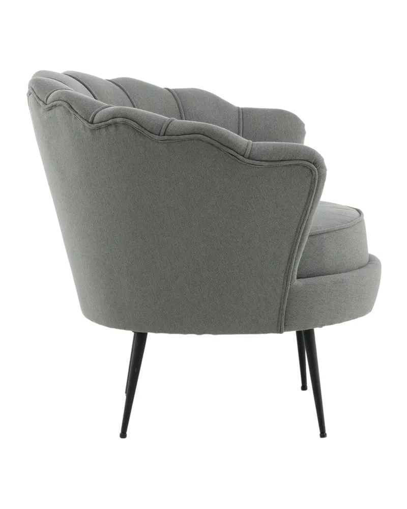 Calais Cocktailsessel in Muschelform in Grau, Gestell Schwarz, Polyester, Ansicht 10