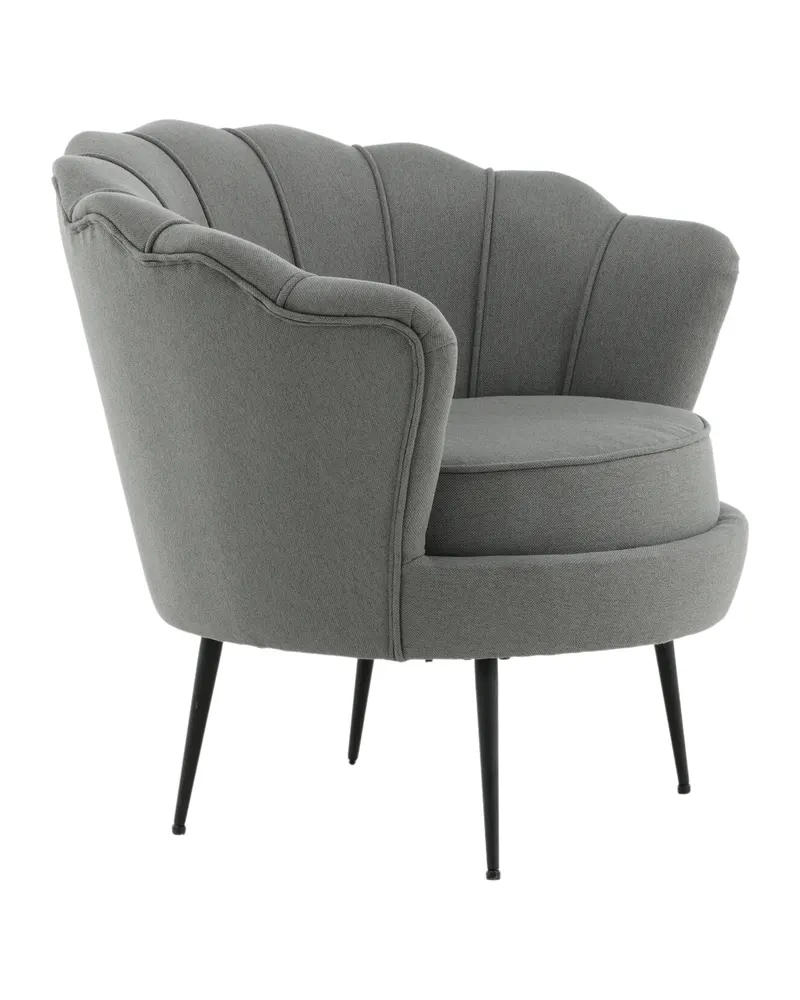 Calais Cocktailsessel in Muschelform in Grau, Gestell Schwarz, Polyester, Ansicht 11