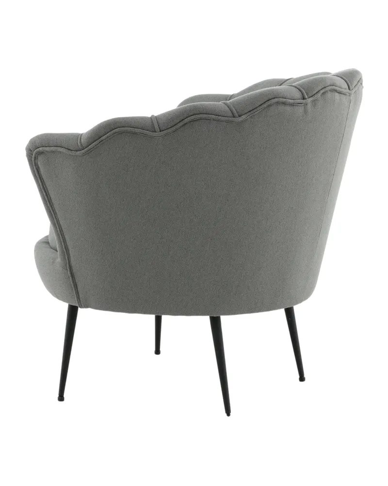 Calais Cocktailsessel in Muschelform in Grau, Gestell Schwarz, Polyester, Ansicht 5