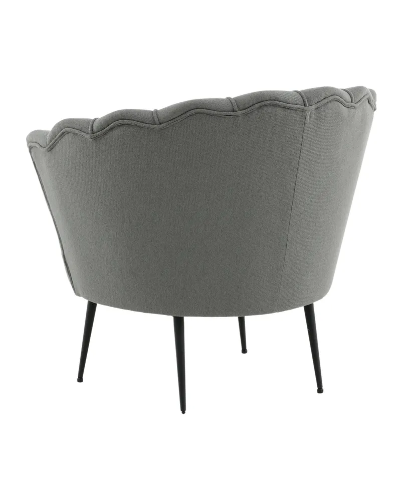 Calais Cocktailsessel in Muschelform in Grau, Gestell Schwarz, Polyester, Ansicht 6