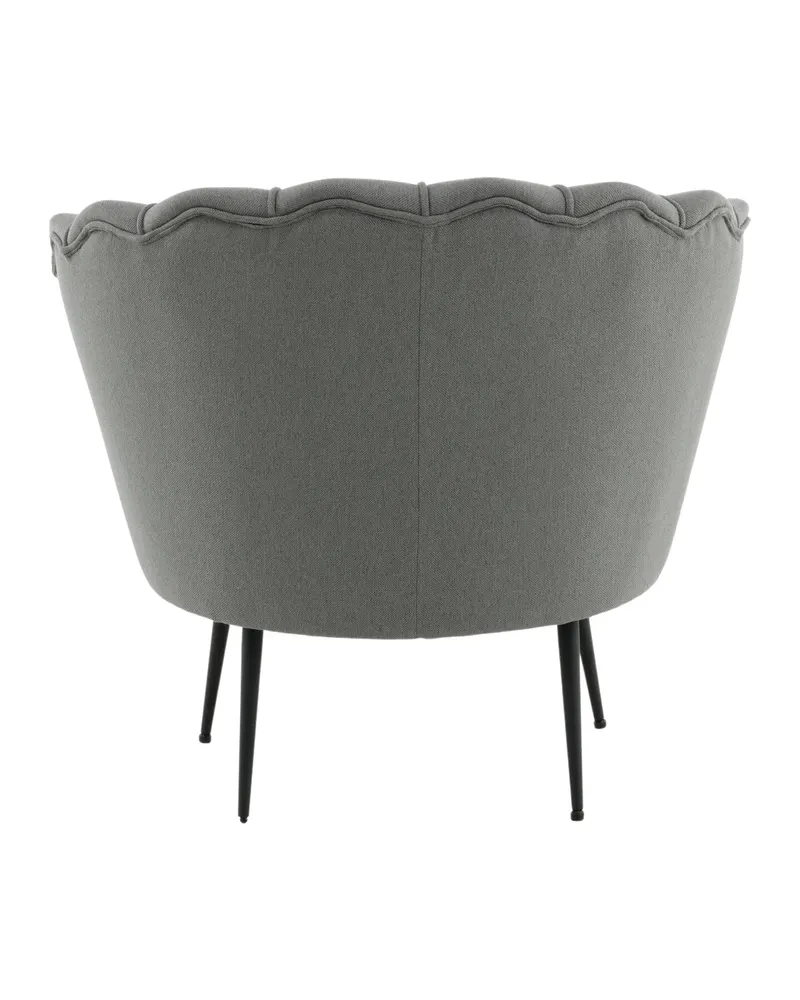 Calais Cocktailsessel in Muschelform in Grau, Gestell Schwarz, Polyester, Ansicht 7