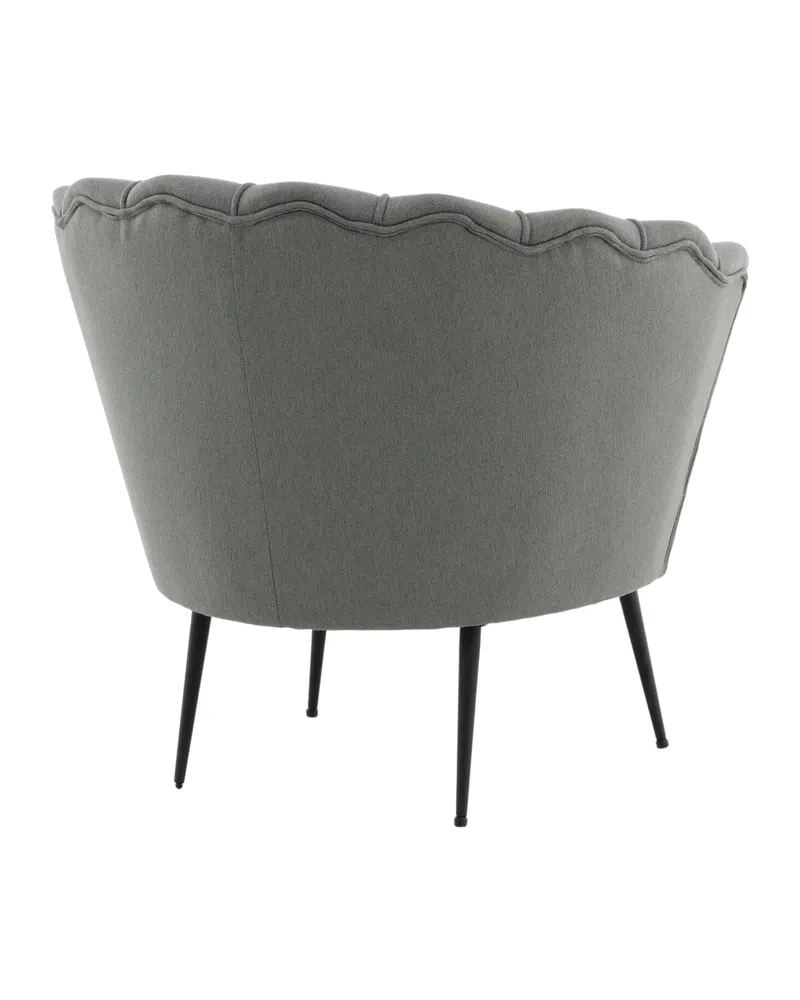Calais Cocktailsessel in Muschelform in Grau, Gestell Schwarz, Polyester, Ansicht 8