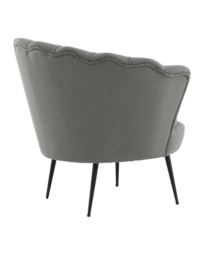 Calais Cocktailsessel in Muschelform in Grau, Gestell Schwarz, Polyester, Ansicht 9