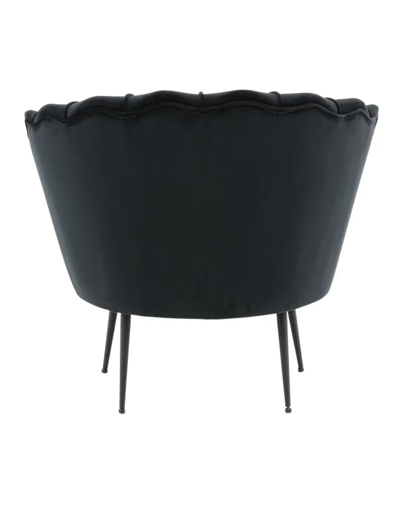 Calais Cocktailsessel in Muschelform in Schwarz, Polyester-Samt, Ansicht 7