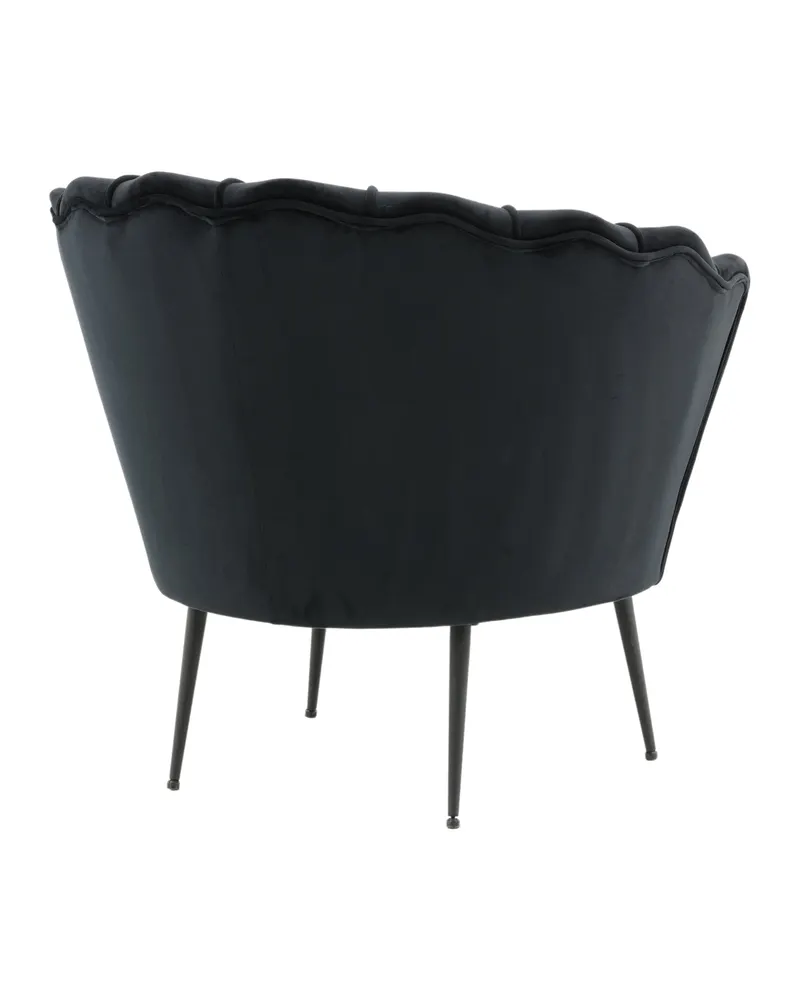 Calais Cocktailsessel in Muschelform in Schwarz, Polyester-Samt, Ansicht 8