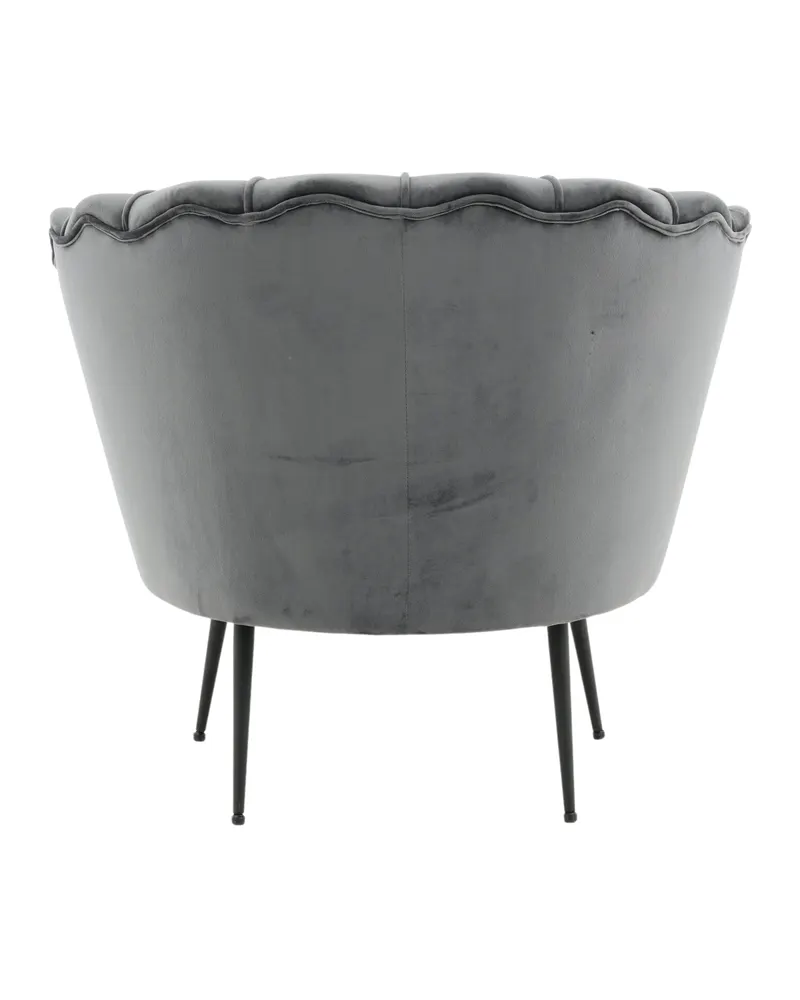 Calais Cocktailsessel in Muschelform in Dunkelgrau, Gestell Schwarz, Polyester-Samt, Ansicht 7