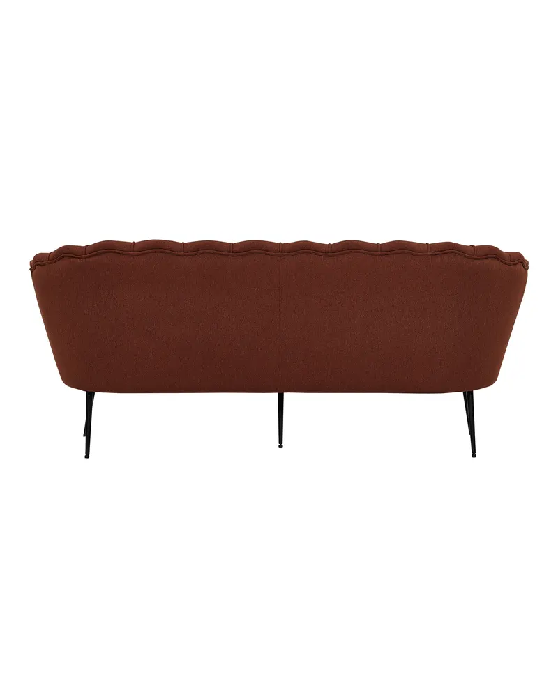 Calais Sofa mit Muschel-Rückenlehne in Rot, Gestell Schwarz, Polyester, Ansicht 2