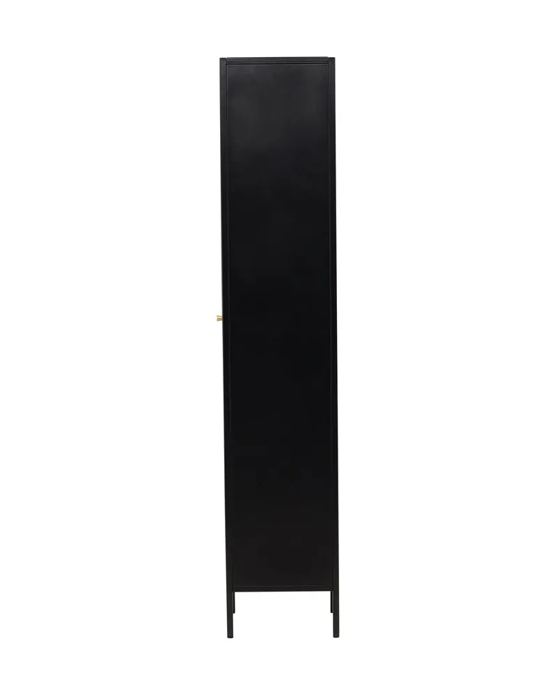 Cali schmales Highboard mit gewellter Glastür in Schwarz, Ansicht 7