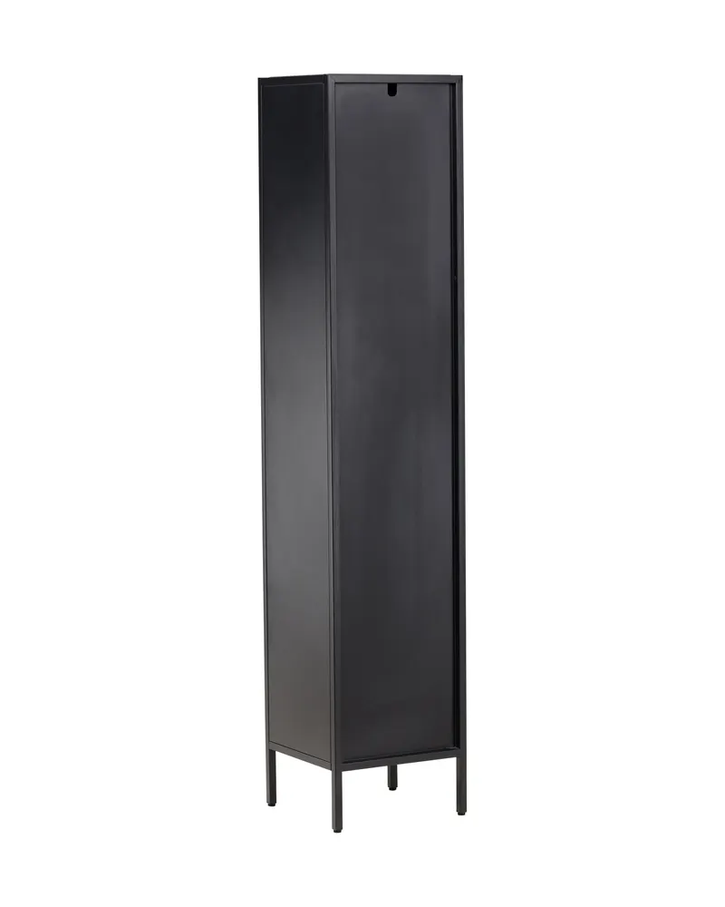 Cali schmales Highboard mit gewellter Glastür in Schwarz, Ansicht 8