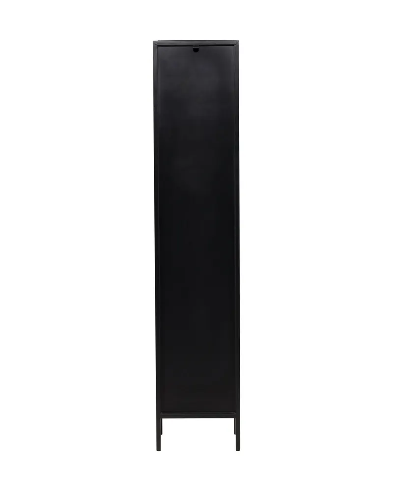Cali schmales Highboard mit gewellter Glastür in Schwarz, Ansicht 9