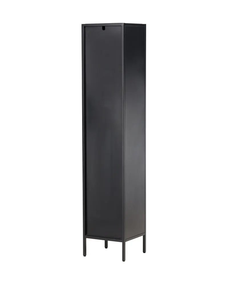 Cali schmales Highboard mit gewellter Glastür in Schwarz, Ansicht 10