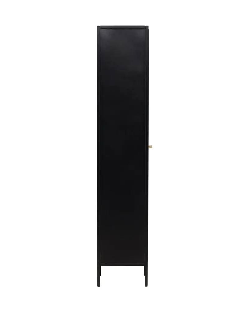 Cali schmales Highboard mit gewellter Glastür in Schwarz, Ansicht 4