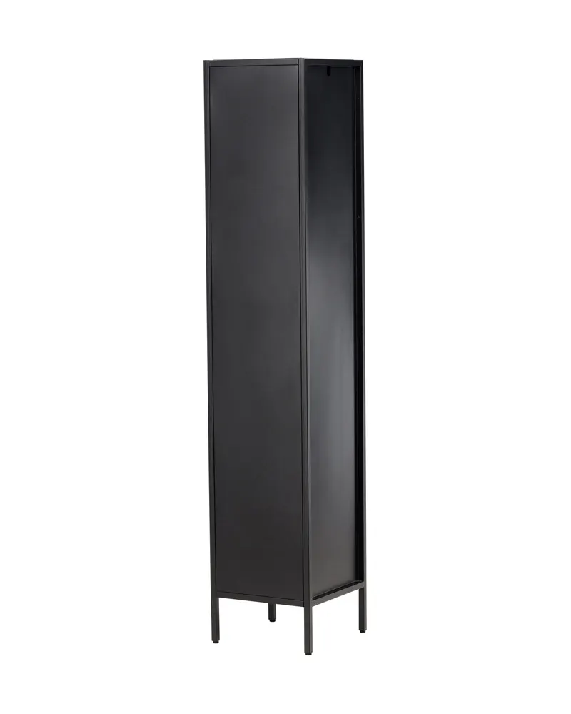 Cali schmales Highboard mit gewellter Glastür in Schwarz, Ansicht 5