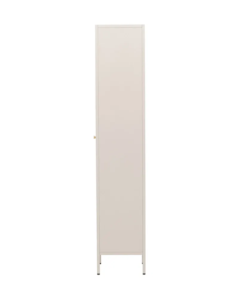 Cali schmales Highboard mit gewellter Glastür in Beige, Ansicht 7
