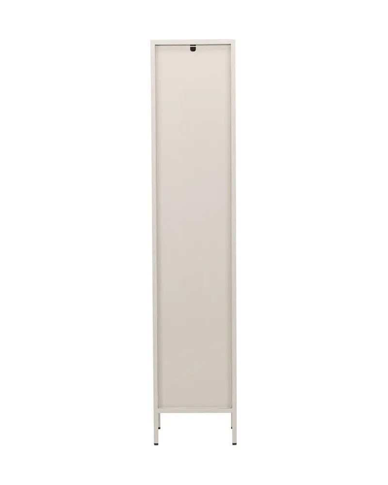 Cali schmales Highboard mit gewellter Glastür in Beige, Ansicht 9