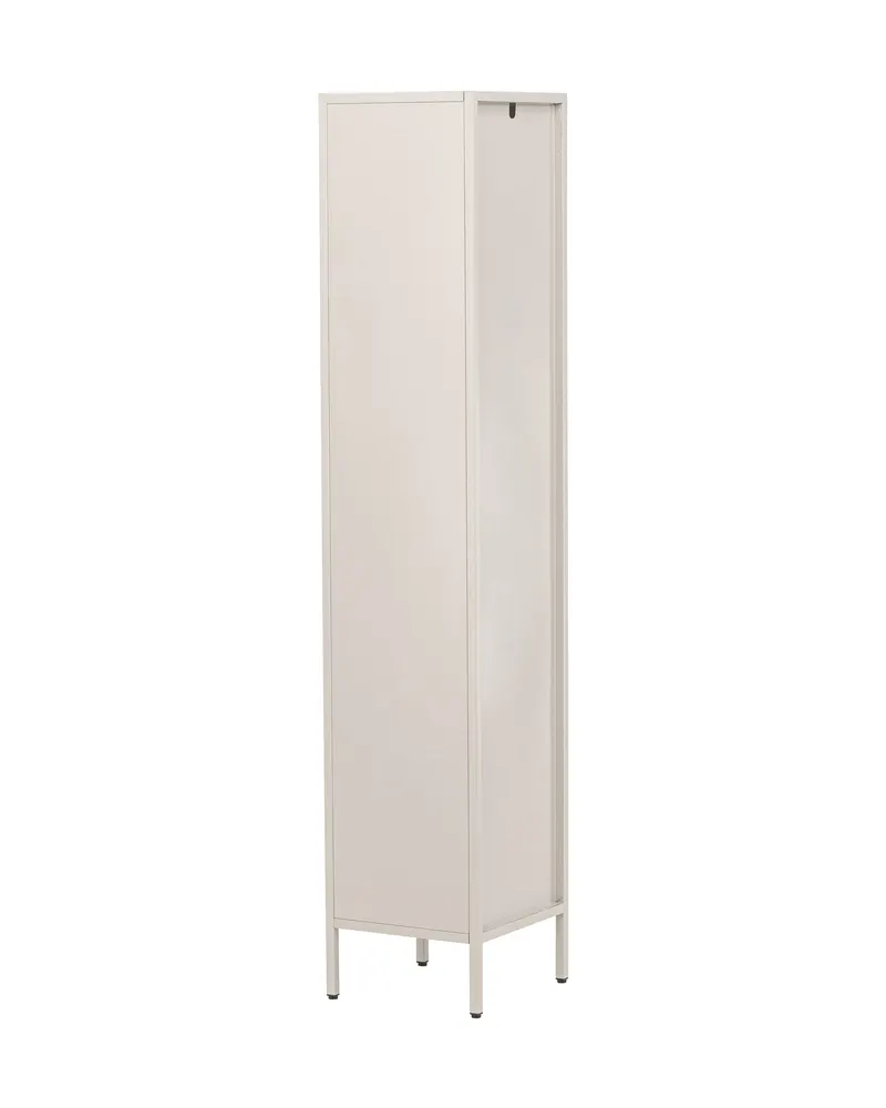 Cali schmales Highboard mit gewellter Glastür in Beige, Ansicht 5