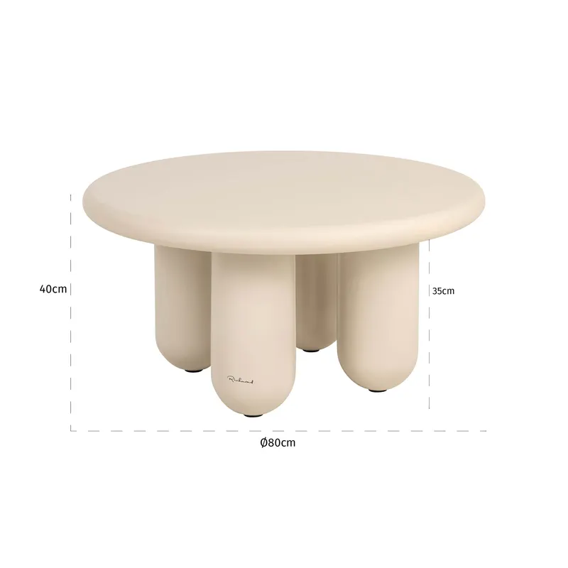 Calma Couchtisch Beige 80Ø cm von Richmond Interiors, Maßzeichnung 3