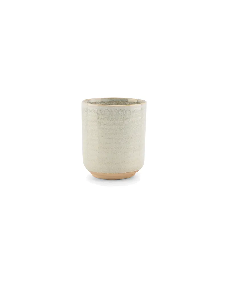 Cameo Becher aus Steinzeug, reaktive Glasur in Beige oder Grün