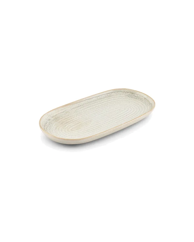 Cameo Servierschale aus Steinzeug, oval, 23 × 12 cm, 4er-Set, Beige