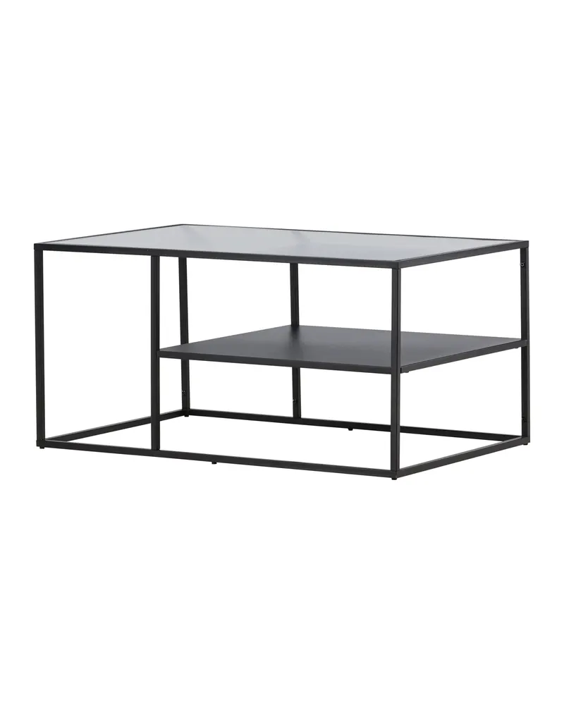 Campinas Couchtisch aus Glas und Stahl mit Ablage, Ansicht 2