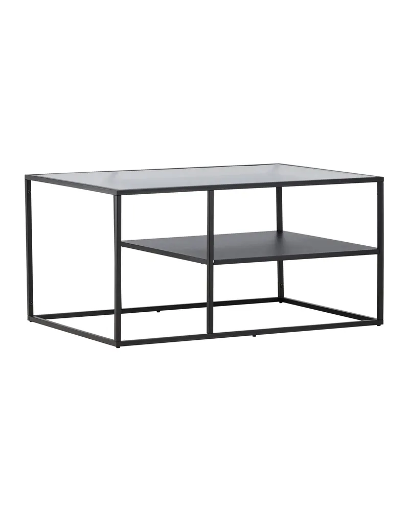 Campinas Couchtisch aus Glas und Stahl mit Ablage, Ansicht 3