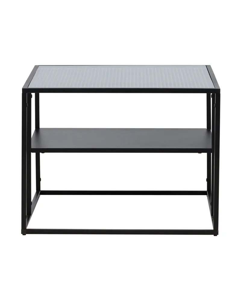 Campinas Couchtisch aus Glas und Stahl mit Ablage, Ansicht 4
