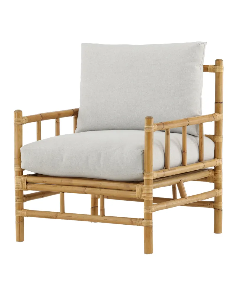 Cane Loungesessel aus Rattan mit Kissen, Ansicht 2