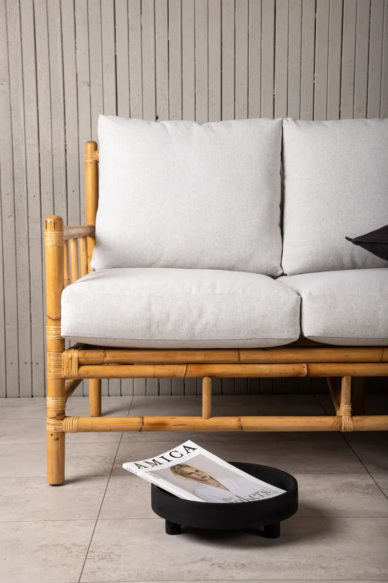 Cane Rattansofa mit Sitz- und Rückenkissen, im Wohnraum, Ansicht 1