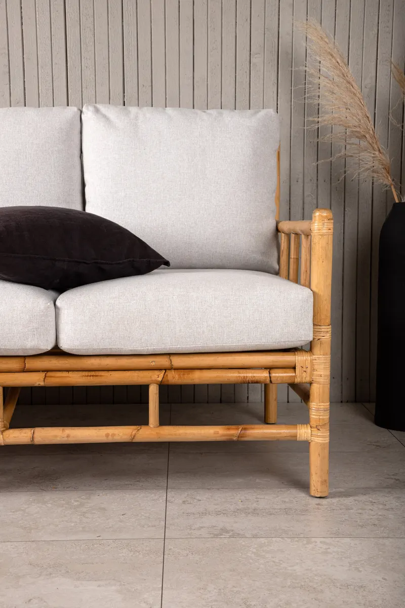 Cane Rattansofa mit Sitz- und Rückenkissen, im Wohnraum, Ansicht 2