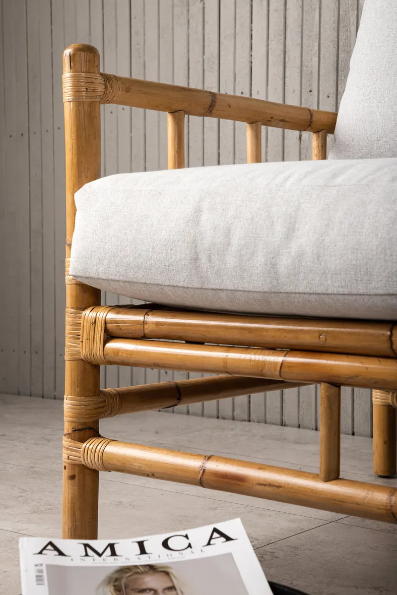 Cane Rattansofa mit Sitz- und Rückenkissen, im Wohnraum, Ansicht 3