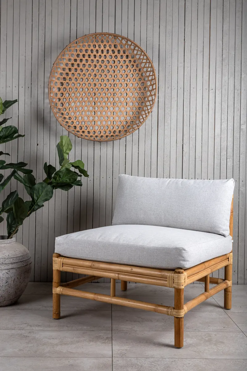 Cane Loungemodul aus Rattan in 75 × 71 × 72 cm, im Wohnraum, Ansicht 1