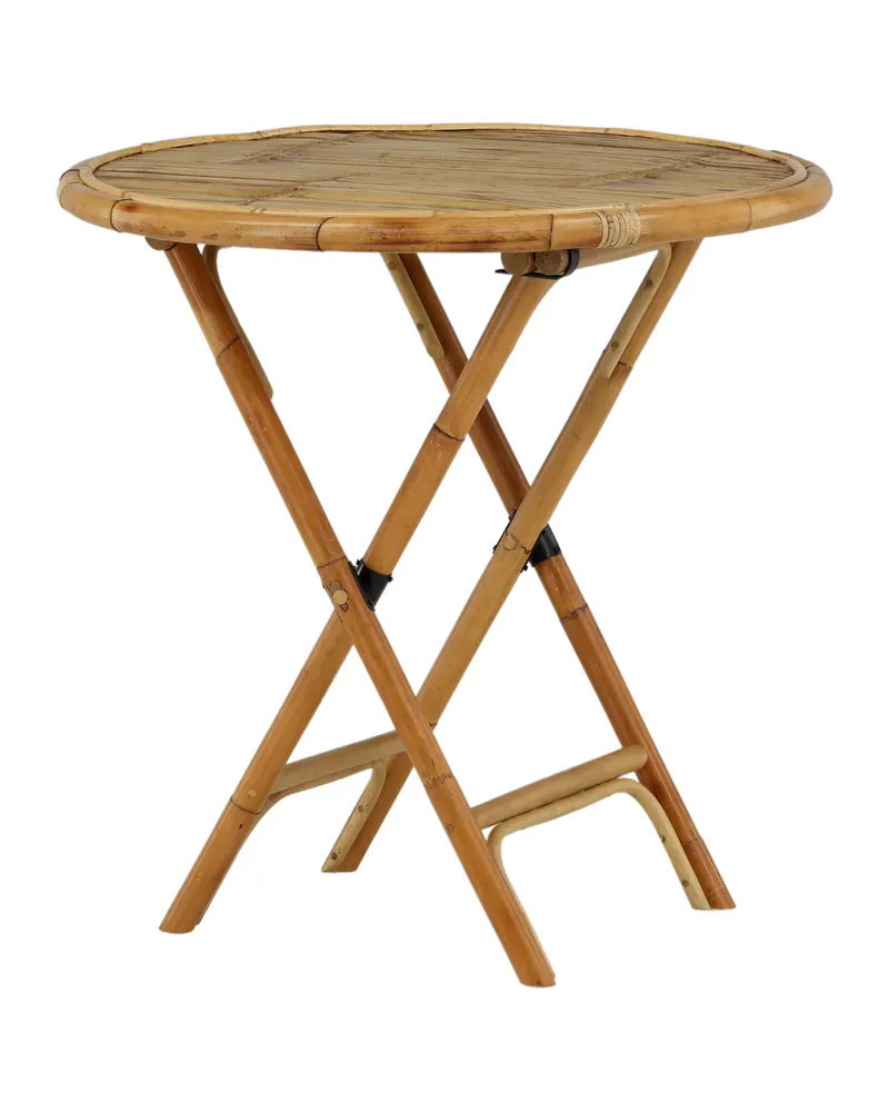 Cane runder Bistrotisch aus Bambus und Rattan, Ø 80 cm