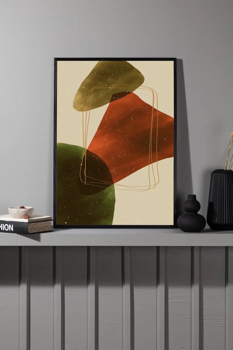 Canyon Poster mit abstrakten Formen in 30 × 21 cm, im Wohnraum, Ansicht 1