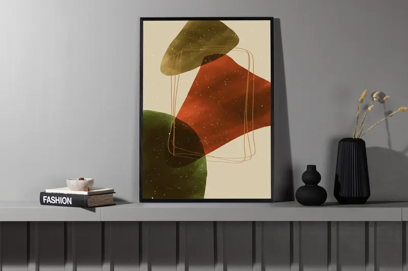 Canyon Poster mit abstrakten Formen in 30 × 21 cm, im Wohnraum, Ansicht 2