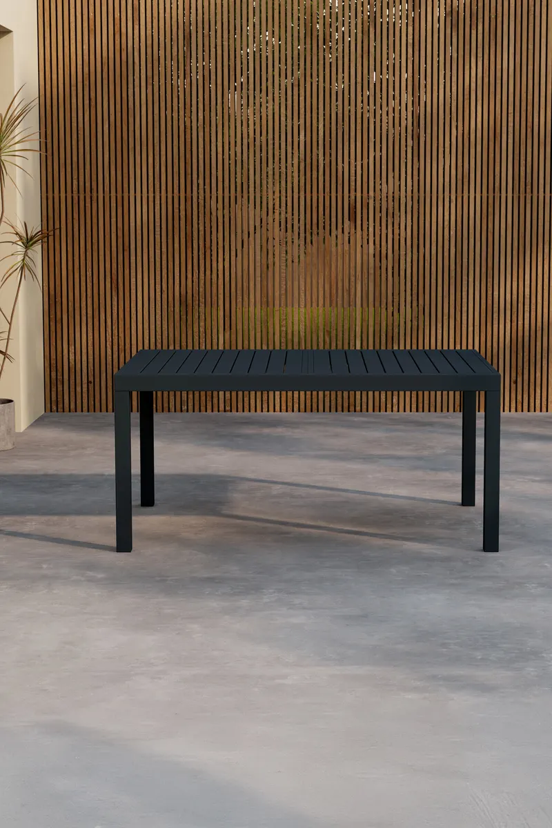 Capo ausziehbarer Gartentisch aus Aluminium in Schwarz, im Wohnraum, Ansicht 1