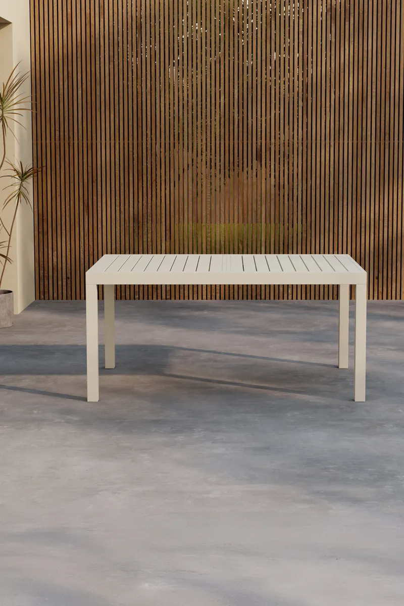 Capo ausziehbarer Gartentisch aus Aluminium in Beige, im Wohnraum, Ansicht 1