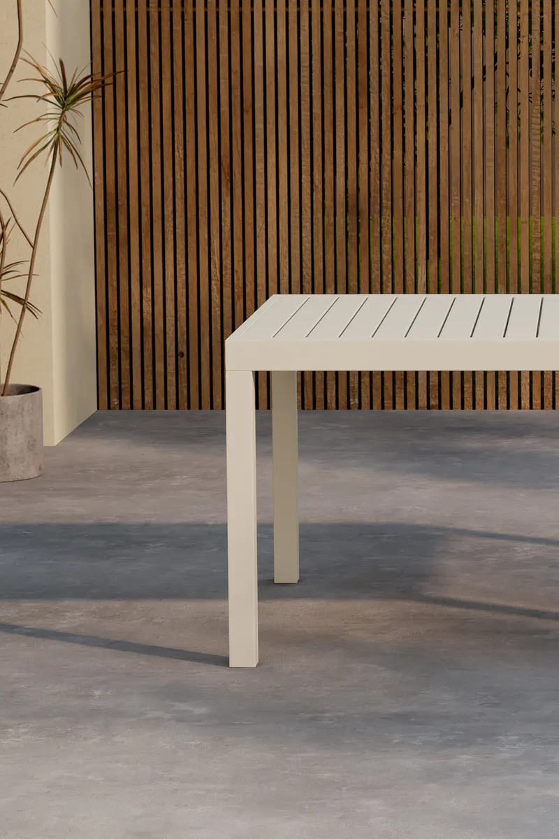 Capo ausziehbarer Gartentisch aus Aluminium in Beige, im Wohnraum, Ansicht 2