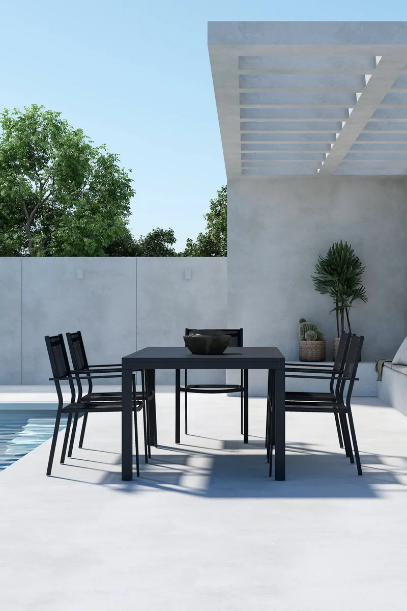Capo & Copacabana Gartenmöbel-Set aus Aluminium, ausziehbar, 6 Stühle