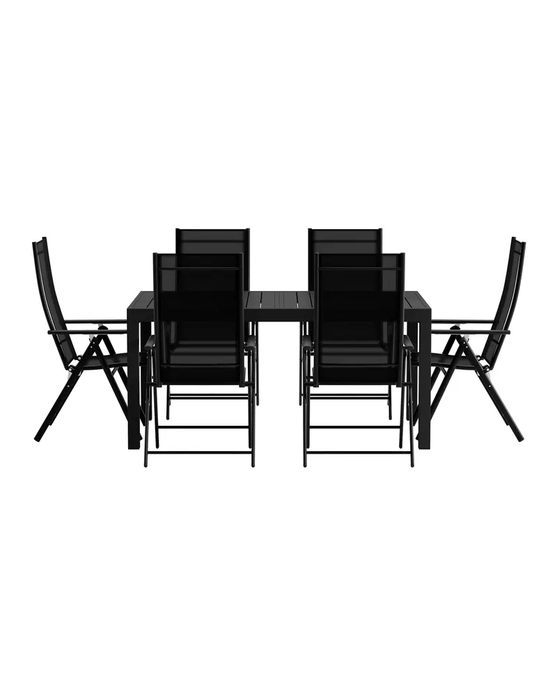 Capo & Levanzo Gartenmöbel-Set mit ausziehbarem Tisch und 6 Klappstühlen, Ansicht 2