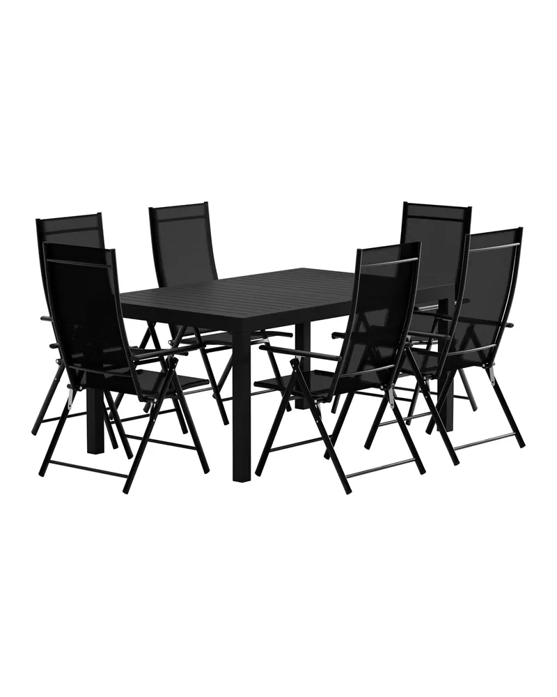 Capo & Levanzo Gartenmöbel-Set mit ausziehbarem Tisch und 6 Klappstühlen, Ansicht 3