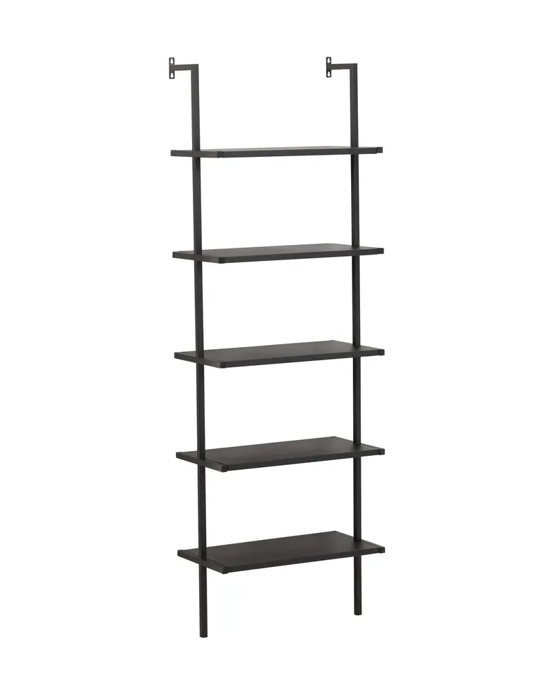 Caracas Regal aus schwarzem Stahl mit fünf Böden, 60 cm breit
