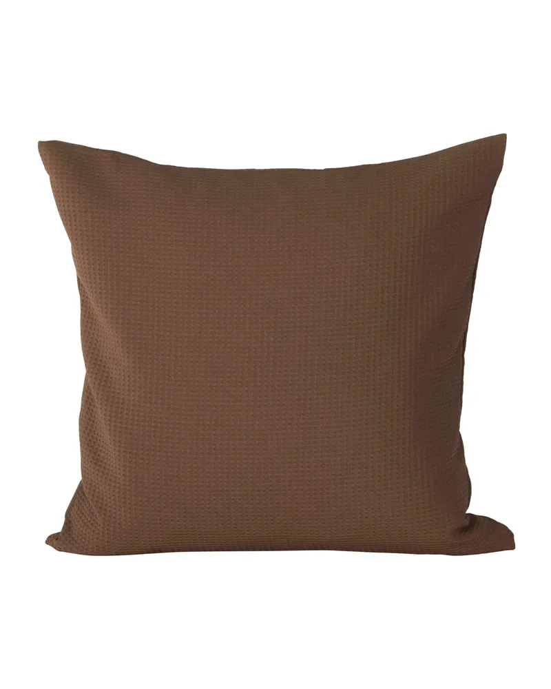 Celine Kissenbezug aus Waffelstoff, 50 × 50 cm, Dunkelbraun