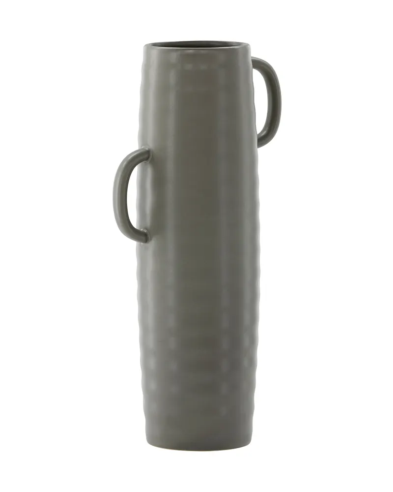 Cent Vase mit Henkel aus Steinzeug in Ø 13 cm, Dunkelgrau, Ansicht 9