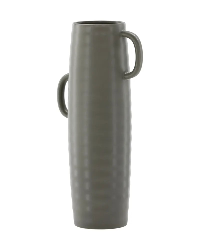 Cent Vase mit Henkel aus Steinzeug in Ø 13 cm, Dunkelgrau, Ansicht 11