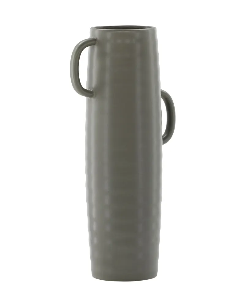 Cent Vase mit Henkel aus Steinzeug in Ø 13 cm, Dunkelgrau, Ansicht 2